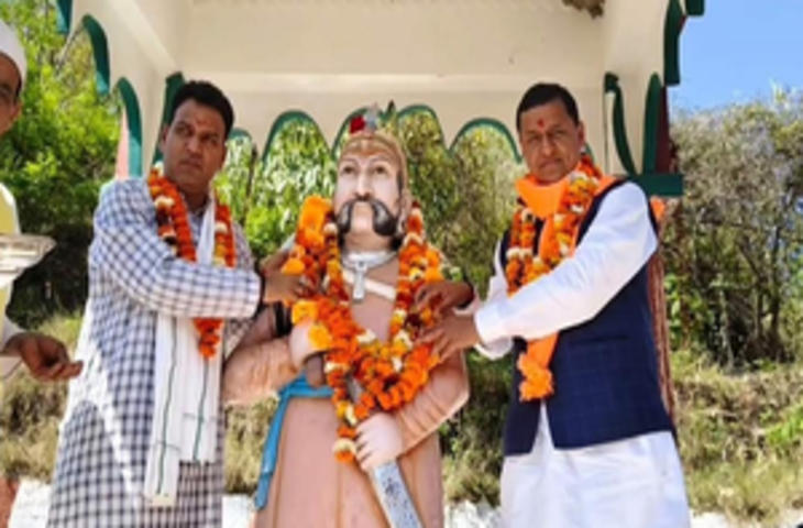 भाजपा उम्मीदवार अनिल बलूनी ने वीर शिरोमणि माधो सिंह भंडारी प्रतिमा स्थल पर की पूजा-अर्चना