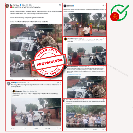 दिल्ली में प्रदर्शनकारियों पर कार्रवाई के लिए बुलाई गई सेना? फैक्ट चेक में सामने आया पाकिस्तान कनेक्शन