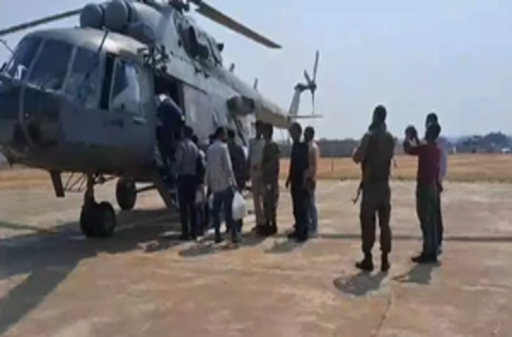 झारखंड के नक्सल प्रभावित इलाकों में पोलिंग पार्टियों की हेलीकॉप्टर से रवानगी शुरू