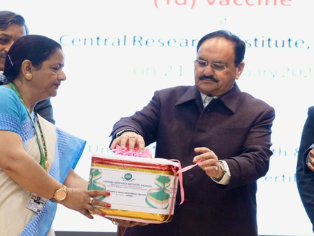 कसौली: जेपी नड्डा ने केंद्रीय अनुसंधान संस्थान में टिटनेस और वयस्क डिप्थीरिया वैक्सीन का किया शुभारंभ