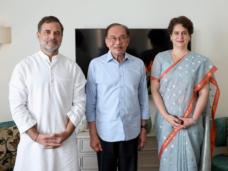 मलेशियाई प्रधानमंत्री अनवर इब्राहिम से म‍िले राहुल और प्रियंका गांधी, नाश्‍ते के दौरान हुई चर्चा