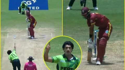 Naseem Shah की घातक रिवर्स स्विंग यॉर्कर, Roston Chase के उड़ गए थे तोते, देखें VIDEO