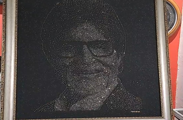 अमिताभ बच्चन के 83वें जन्मदिन पर फैन ने तैयार की 8,300 डायमंड की शानदार पोर्ट्रेट