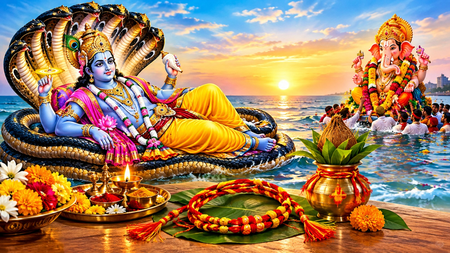 समुद्र मंथन से जुड़ी है अनंत चतुर्दशी की कथा, निभाई जाती है भगवान को खोजने की रस्म