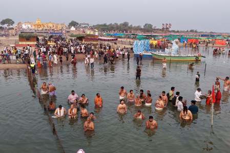 तेलंगाना के कालेश्वरम में 12 दिवसीय धार्मिक उत्सव सरस्वती अंत्य पुष्करलु शुरू