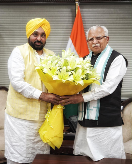 पंजाब के सर्वांगीण विकास और कई मुद्दों पर केंद्रीय मंत्री मनोहर लाल से चर्चा हुई: सीएम भगवंत मान