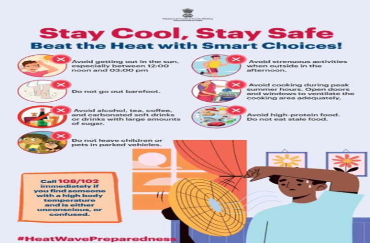 हीटवेव : बचाव के लिए स्वास्थ्य मंत्रालय की सलाह, पीक ऑवर्स में न निकलें घर से बाहर