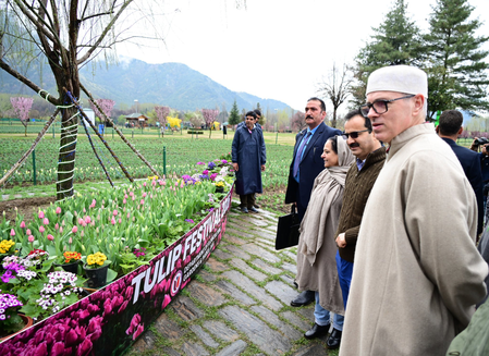 श्रीनगर में ट्यूलिप शो–2026 का शुभारंभ, 18 लाख से अधिक ट्यूलिप फूलों से सजावट