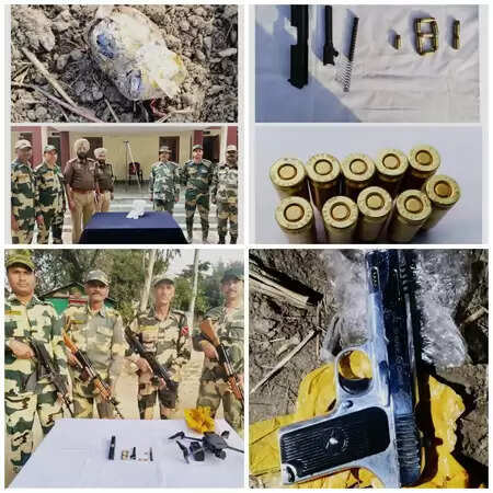 पंजाब: बीएसएफ ने भारत-पाक बॉर्डर पर तस्करी के प्रयासों को किया नाकाम, असलहा और हेरोइन बरामद