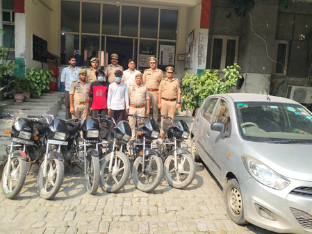 वाहन चोर गिरोह का खुलासा, दो शातिर गिरफ्तार, चोरी की छह बाइक और अवैध हथियार बरामद