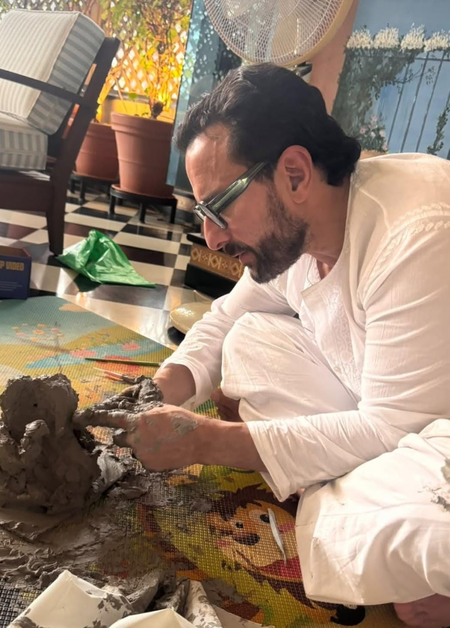 बप्पा के रंग में रंगा करीना का परिवार, जेह और सैफ अली खान ने बनाए इको-फ्रेंडली गणपति