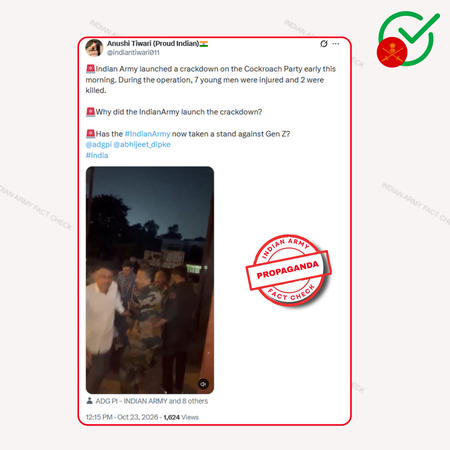 सेना के खिलाफ फर्जी खबर फैलाने की साजिश, पुराने वीडियो को गलत संदर्भ में किया साझा