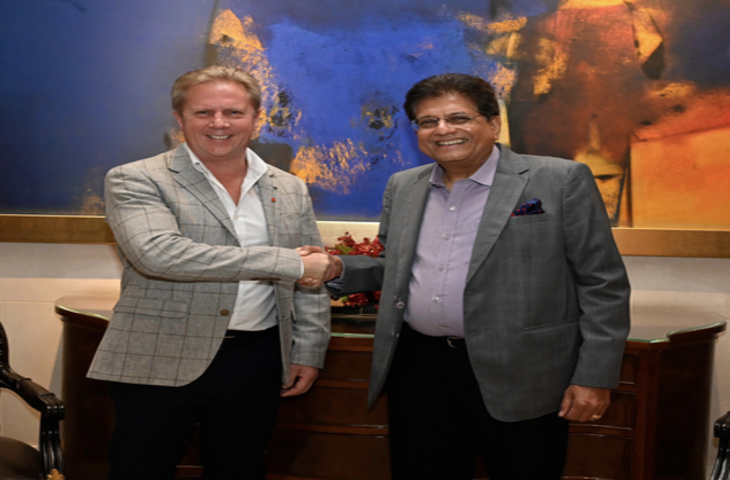 भारत और न्यूजीलैंड के बीच फ्री ट्रेड एग्रीमेंट से पहले पीयूष गोयल ने टॉड मैक्ले का स्वागत क&zwj;िया