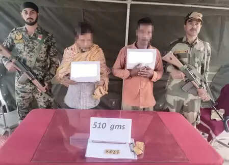 बीएसएफ ने भारत-बांग्लादेश बॉर्डर से 510 ग्राम गोल्ड के साथ दो तस्करों को किया गिरफ्तार