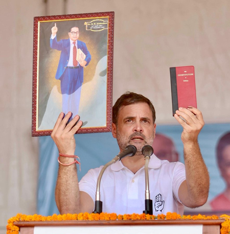 बाबासाहेब के विचारों पर बना है देश, रक्षा के लिए आखिरी दम तक लड़ते रहेंगे : राहुल गांधी