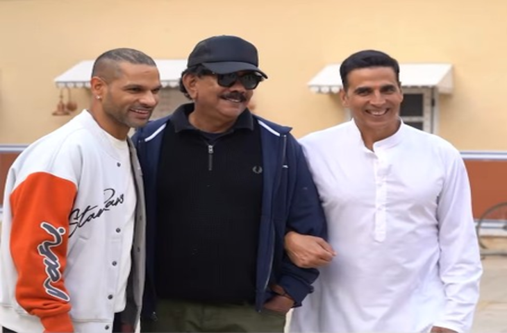 भूत बंगला में प्रियदर्शन के सेट पर शिखर धवन की एंट्री, अक्षय का विकेट लेकर मचाया धमाल