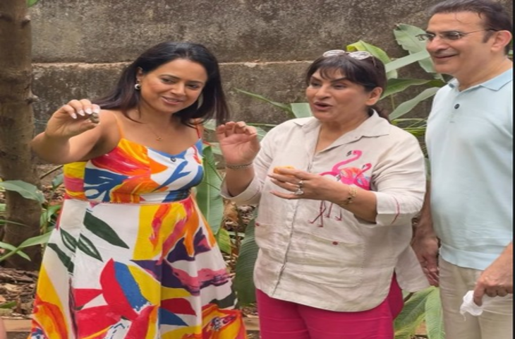 गोवा में समीरा रेड्डी के बगीचे से अर्चना पूरन सिंह ने तोड़े काजू, पति और बेटों संग लिया अनोखे फल का मजा