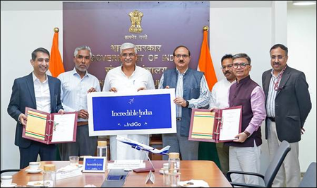 भारत को वैश्विक पर्यटन केंद्र बनाने के लिए सरकार ने इंडिगो के साथ किया समझौता, मिलकर चलाएंगे 'इन्क्रेडिबल इंडिया बाय इंडिगो' अभियान