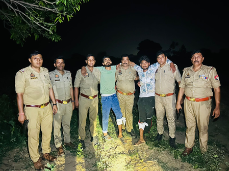 इटावा में मुठभेड़ के बाद पुलिस ने गिरफ्तार किए तीन अपराधी, दो बदमाशों के पैरों में लगी गोली