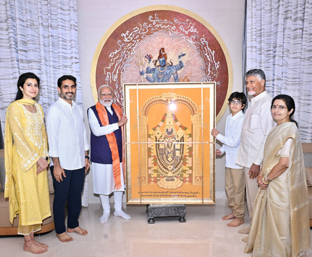 'एक अविस्मरणीय शाम', प्रधानमंत्री मोदी के घर आने पर चंद्रबाबू नायडू ने ऐसे जताया आभार