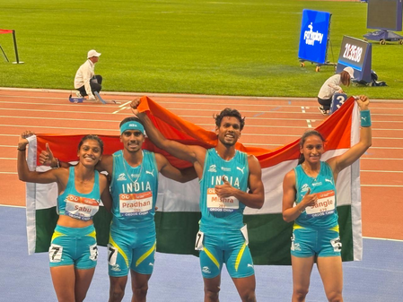 एशियन अंडर-23 एथलेटिक्स: भारतीय मिक्स्ड 4x400 मीटर रिले टीम ने जीता गोल्ड