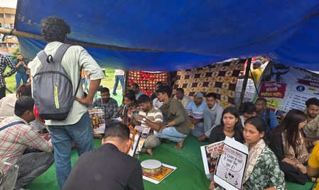 जेपीएससी विवाद पर रांची में छात्रों का सत्याग्रह नौवें दिन भी जारी, छात्र नेता देवेंद्र नाथ महतो भूख हड़ताल पर बैठे