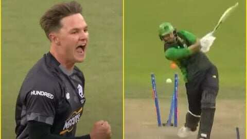 22 साल के Sonny Baker ने फेंकी गोली से भी तेज गेंद, 12 साल बड़े James Vince देखते रह गए