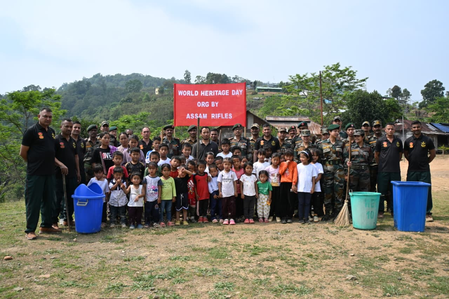 मणिपुर: असम राइफल्स ने ग्रामीणों के साथ मनाया विश्व धरोहर दिवस, विरासत संरक्षण पर जोर