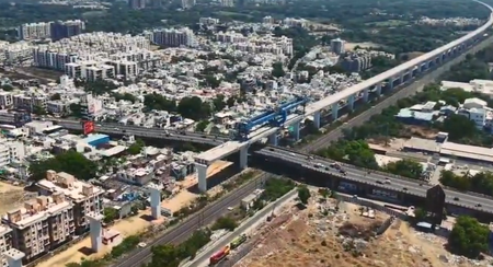 मुंबई–अहमदाबाद बुलेट ट्रेन परियोजना: वडोदरा में 2 घंटे 13 मिनट में हुआ बड़ा गर्डर लॉन्च