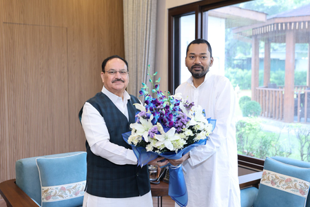 जेपी नड्डा से मिले निशांत कुमार, स्वास्थ्य व्यवस्था को मजबूत करने पर हुई विस्तृत चर्चा