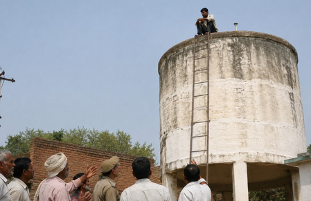 बदायूं : ताऊ के साथ चल रहा था संपत्ति का विवाद, नहीं मिला समाधान, तो टंकी पर चढ़ा युवक