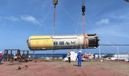 लॉन्ग मार्च-10 रॉकेट का प्रथम चरण समुद्र से सफलतापूर्वक बरामद