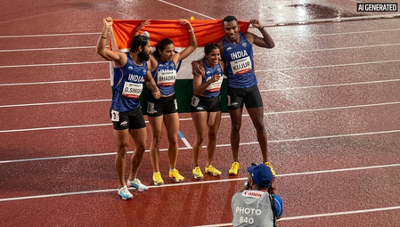 एशियन गेम्स: भारतीय टीम ने मिक्स्ड 4x100 मीटर रिले में 'नेशनल रिकॉर्ड' के साथ जीता ब्रॉन्ज