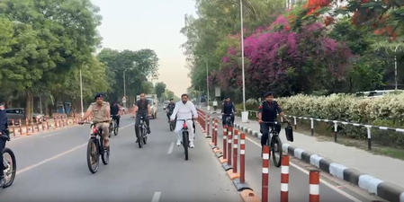हरियाणा : सीएम सैनी ने ईंधन बचाने का संदेश देने के लिए सुखना झील तक साइकिल चलाई
