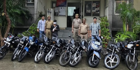 बाइक चोर गिरोह का पर्दाफाश, एक गिरफ्तार; चोरी की 10 गाड़ियां और अवैध हथियार बरामद