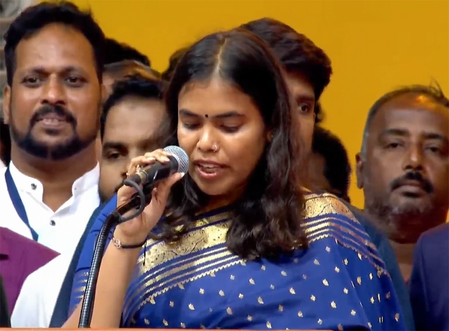 तमिलनाडु: विजय कैबिनेट में शामिल इकलौती महिला कीर्तना, पहली बार चुनाव जीतकर रचा इतिहास