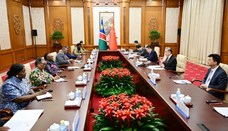 वांग यी और नामीबिया की विदेश मंत्री के बीच वार्ता