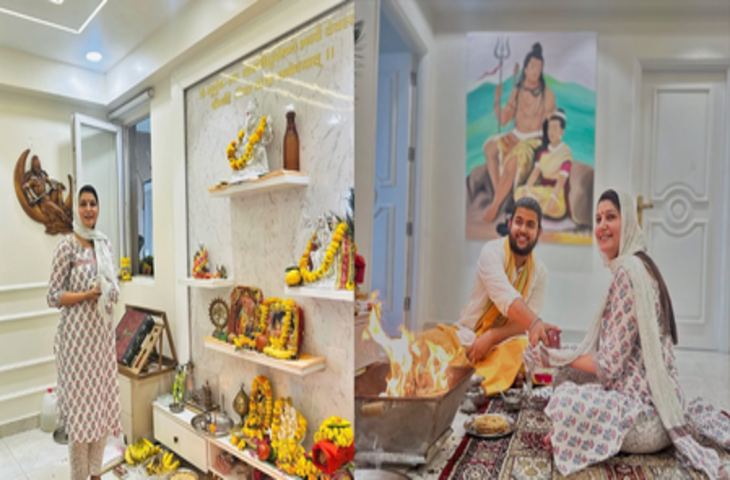 अक्षय तृतीया पर सपना चौधरी ने घर में पूजा कराई, हवन करती हुई नजर आईं