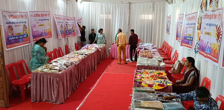 बुरहानपुर में दो दिवसीय 'आजीविका होली मेला' का आयोजन, हर्बल गुलाल बनाकर बेच रही दीदियां