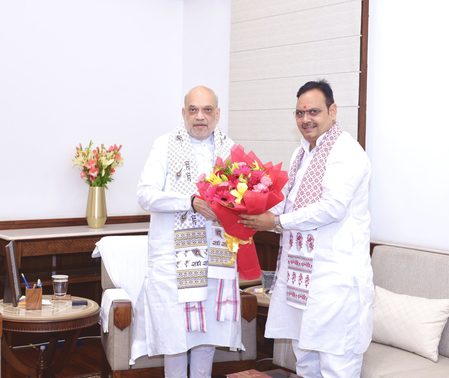 राजस्थान विधानसभा के मानसून सत्र से पहले दिल्ली में अमित शाह से मिले सीएम भजनलाल