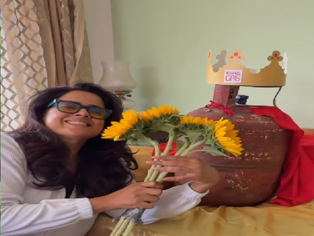 समीरा रेड्डी की ज़िंदगी का स्पेशल गेस्ट बना 'एलपीजी सिलेंडर', खुशी से झूमीं अभिनेत्री