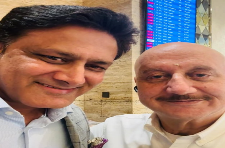 यह सुखद आश्चर्य...अनिल कुंबले से अचानक हुई अनुपम खेर की मुलाकात