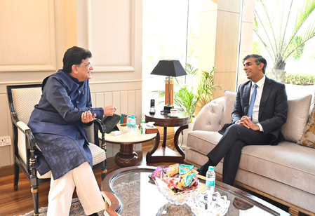 ऋषि सुनक ने पीयूष गोयल से की मुलाकात, भारत-ब्रिटेन व्यापार और टेक साझेदारी पर हुई चर्चा
