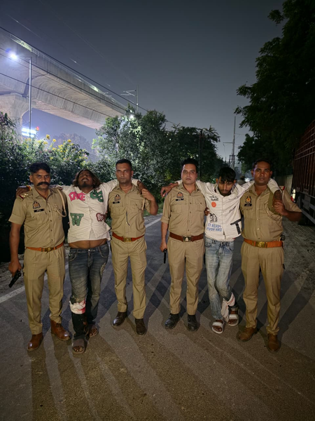 गाजियाबाद में मुठभेड़ मे दो बदमाश गिरफ्तार, दोनों के पैर में लगी गोली