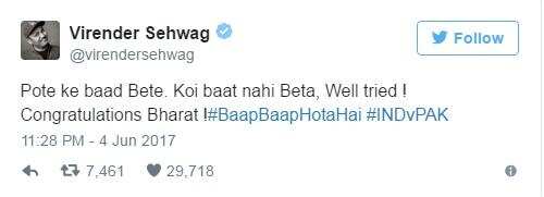 भारत- पाक के मैच से पहले वीरेंद्र सहवाग ने पाकिस्तान को फिर कहे भद्दे बोल