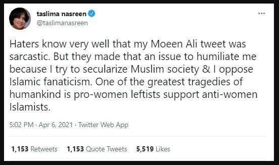 Taslima Nasreen के बयान पर आग बबूला हुए Moeen Ali के पिता, जानिए क्या कुछ कहा