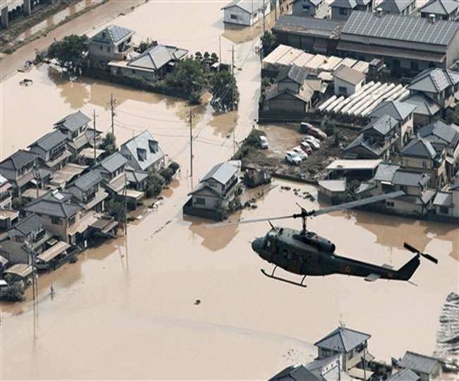 जापान के पीएम ने बाढ़ प्रभावित क्षेत्र का दौरा किया