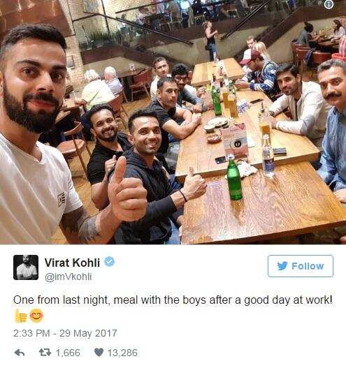 कुछ इस तरह से टीम इंडिया अपनी पहली जीत को सेलिब्रेट कर रही है