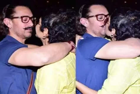 मुंबई आते ही एयरपोर्ट पर पत्नी  को चूम बैठे आमिर खान