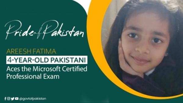 4 साल की पाकिस्तानी लड़की सबसे कम उम्र में बनी Microsoft professional